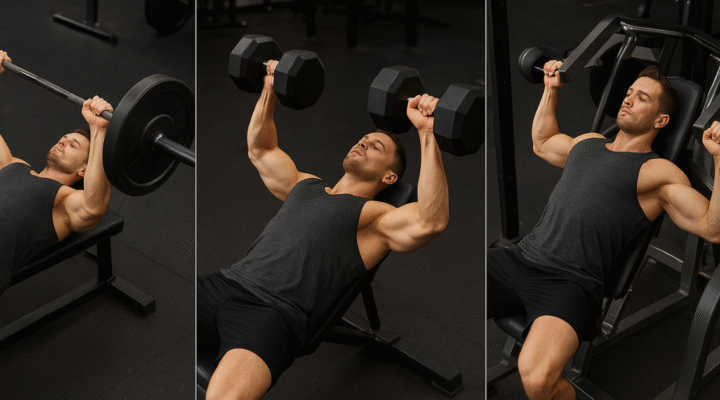 Supino Reto com barra na máquina ou com halteres: Qual Variação Escolher Para Cada Fase do Treino?